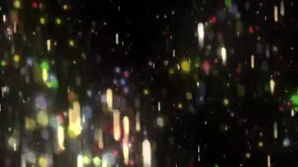 Animasyon Soyut Beyaz Parçacıklar Siyah Üzerinde Yüzüyor — Stok video