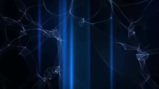 Animación Elegantes Remolinos Abstractos Humo Azul Flotando Sobre Fondo Oscuro — Vídeos de Stock