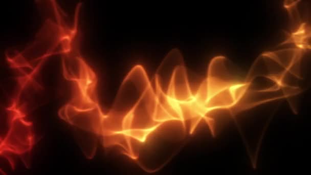 Animation Δυναμικό Πορτοκαλί Φως Κύματα Που Ρέει Ένα Σκοτεινό Φόντο — Αρχείο Βίντεο