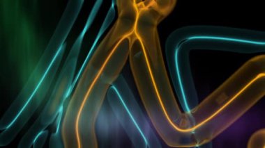 animasyon - Sıvı metalik şekilli, parlak yansıtıcı yüzeyli ve yumuşak parlayan dijital sanat eserleri.