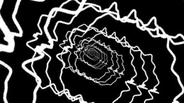 animasyon - Tek renkli soyut sanat kıvrımlı, eşmerkezli çizgiler hipnotik bir model oluşturur.