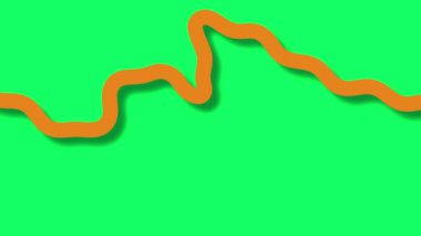 animasyon - Pürüzsüz turuncu dalgalı bir çizgi üzerinde çeşitli tasarımlar için uygun parlak yeşil arkaplan.