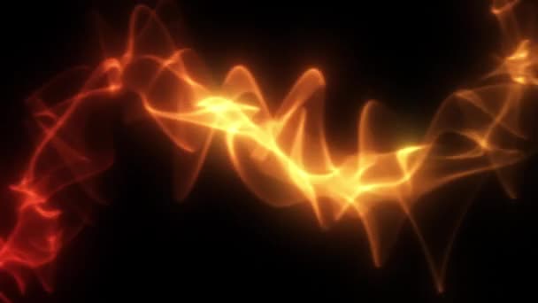 Animação Ondas Luz Laranja Dinâmicas Que Fluem Através Cenário Escuro — Vídeo de Stock