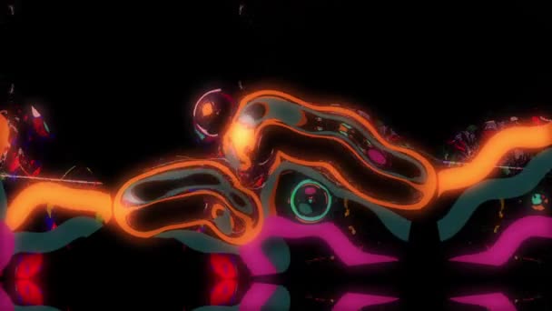 Анимация Яркие Абстрактные Цифровые Произведения Искусства Красочными Вихрями Текстурированными Узорами — стоковое видео