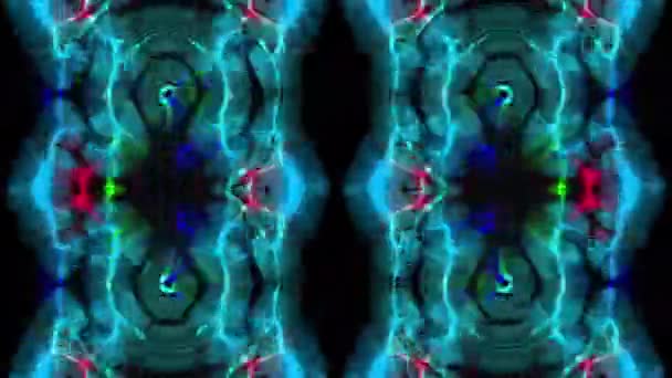 Animation Psychedelisches Muster Mit Hellen Blau Und Rottönen Das Ein — Stockvideo