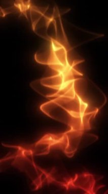 dikey animasyon - Dinamik turuncu ışık dalgaları karanlık bir zemin üzerinde akıyor, soyut ve enerji temaları için mükemmel.