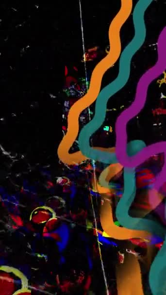 Verticale Animatie Abstract Digitaal Kunstwerk Met Levendige Kleuren Gestructureerde Achtergrond — Stockvideo