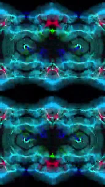 Vertikale Animation Psychedelisches Muster Mit Leuchtenden Blau Und Rottönen Das — Stockvideo