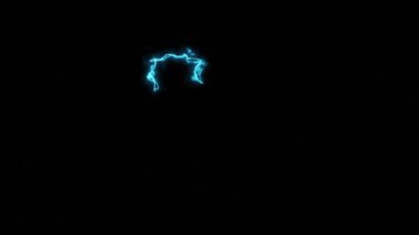 animasyon - Siyah arka planda akrep şeklinde elektrik mavi neon ışığı