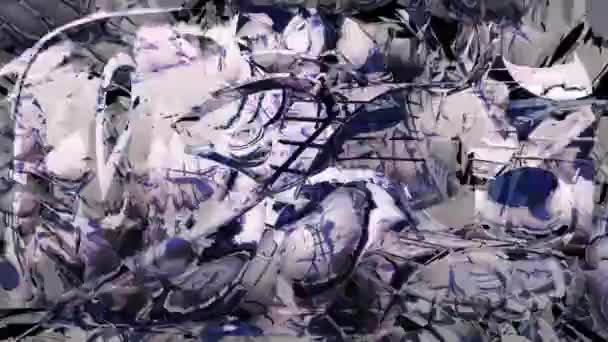 Animáció Modern Absztrakt Digitális Festmény Dinamikus Alakzatokkal Kék Fekete Fehér — Stock videók