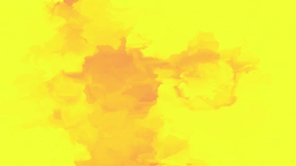 Анимация Абстрактная Акварельная Текстура Смешанными Ярко Желтыми Оранжевыми Оттенками — стоковое видео