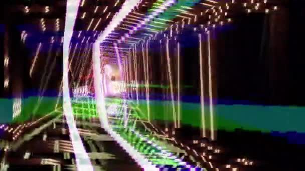 Animatie Abstract Beeld Van Kleurrijke Levendige Lichtpaden Met Een Dynamische — Stockvideo