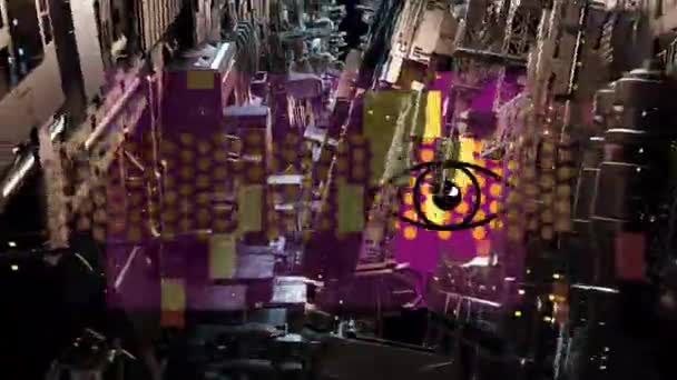 애니메이션 생생한 색상과 기하학적 모양의 디지털 복잡성과 디지털 혼돈을 — 비디오