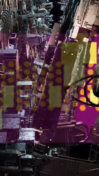 Vertikale Animation Abstrakte Digitale Kunst Mit Lebendigen Farben Und Geometrischen — Stockvideo