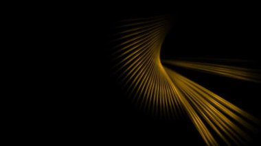 animasyon - Parlayan altın ışık ışınlarıyla koyu bir arkaplanda çaprazlama yayılan zarif soyut arkaplan.