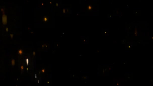 Animation Funkelnde Goldene Bokeh Lichter Vor Dunklem Hintergrund Ideal Für — Stockvideo