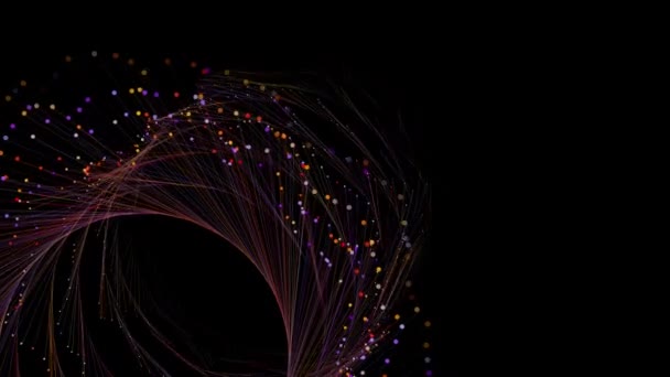 Animation Colorful Abstract Curves Swirls Background — Stock Video