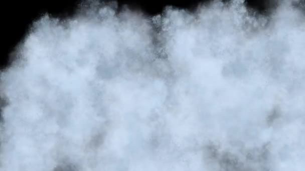 Animación Nube Expansiva Polvo Blanco Capturado Movimiento Sobre Telón Fondo — Vídeo de stock