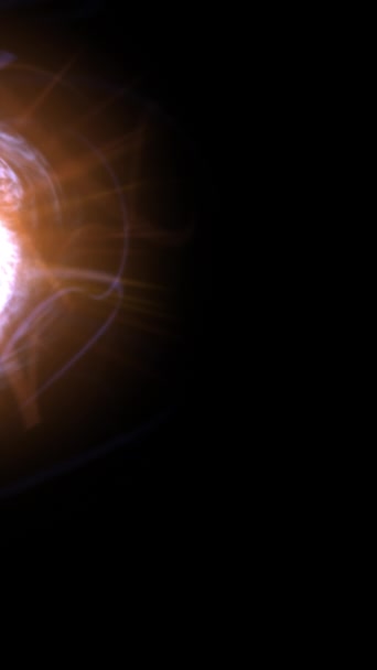 Dikey Canlandırma Dinamik Işık Işınları Karanlık Arkaplan Üzerindeki Parçacık Etkileriyle — Stok video