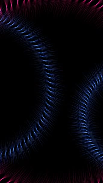 Animación Vertical Los Vívidos Senderos Luz Azul Espiral Espacio Oscuro — Vídeo de stock