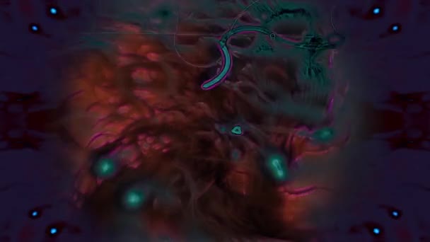 Анімація Художнє Відображення Людського Черепа Оточенні Завитого Диму Монохроматичному Фіолетовому — стокове відео