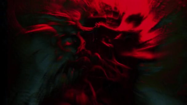Animace Strašidelné Abstraktní Umění Zobrazující Lebku Strašidelné Tváře Strašidelnou Psychedelickou — Stock video
