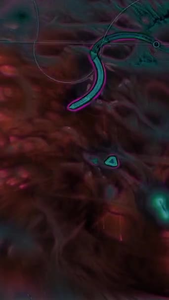 Вертикальна Анімація Художнє Відображення Людського Черепа Оточенні Диму Монохроматичному Фіолетовому — стокове відео