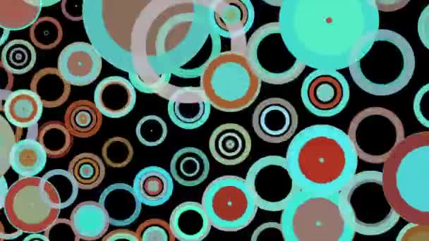 Nowoczesne Abstrakcyjne Tło Wzorem Nakładających Się Kolorowych Kręgów Płaską Estetyką — Wideo stockowe