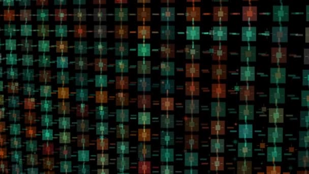 Яркий Абстрактный Фон Изображающий Рисунок Геометрических Фигур Последовательности Красочных Блоков — стоковое видео
