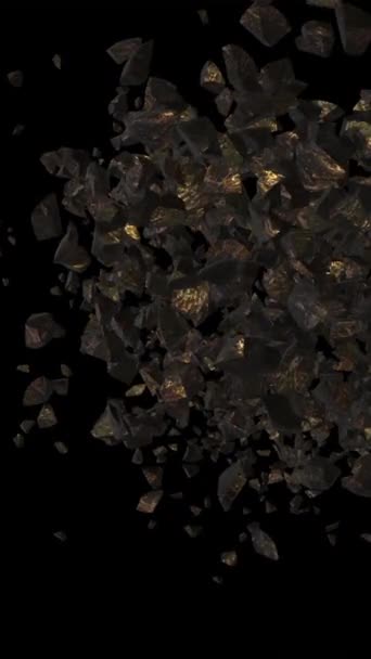 Цифровая Концепция Красного Сердца Разрывающегося Куски Черном Фоне Символизирующая Разбитое — стоковое видео