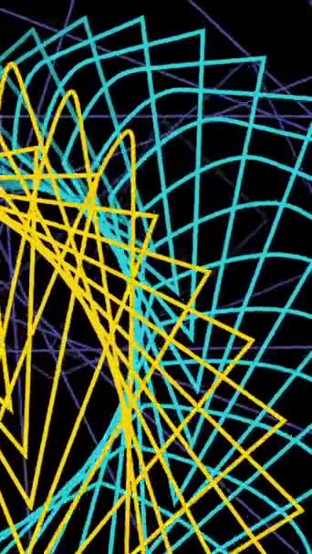 Una Vívida Imagen Abstracta Arte Digital Con Líneas Amarillas Azules — Vídeos de Stock