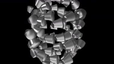 Renkli şekilleri, çizgileri ve gözleri olan soyut animasyonlar. Dijital arıza efektleri olan canlı mavi bir arka plan. Yaratıcı projeler için ideal.