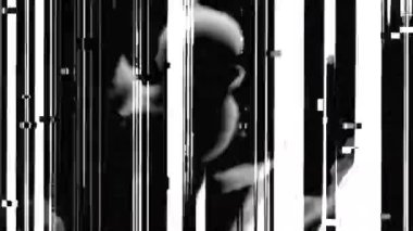 Grungy Static Arızası Canlı Mavi Pilice Geçiş