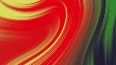 Kırmızı, sarı ve yeşil dalgalı çizgiler canlı ve dinamik bir görüntü oluşturur. Bu soyut arkaplan videosu enerji ve renk gerektiren projeler için mükemmeldir..