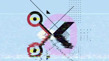 Su Yansıması ve Arıza Efektleri ile Soyut Geometrik Şekiller