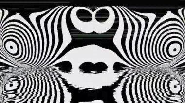 Suya Yansıyan Siyah ve Beyaz Optik İllüzyon: Hipnotik ve Psikedelik Görsel