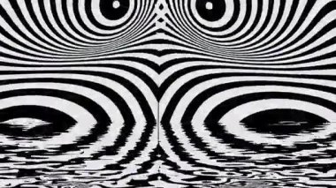 Dalgalanmalı ve Yansımalı Siyah ve Beyaz Optik İllüzyon