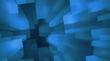 Mavi dikdörtgen blokların hızla hareket ettiği dinamik soyut arkaplan dijital veri akışı ve geleceksel bağlantı hissi yaratıyor. Teknoloji, iş ya da modern tasarım projeleri için mükemmel.