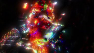 Çarpıcı bir siluet, dinamik arıza efektleri ve renkli ışık çizgileriyle ortaya çıkar. Bu da gelecekteki ve enerjik bir ruh halini anımsatır. Modern, teknolojik veya sanatsal projeler için ideal.