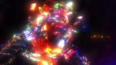 Enerjik ve gelecekçi bir soyut dijital ışık arızası deneyimi yaşayın, büyüleyici bir hareketle canlı renkli parçacıklar içerir. Modern teknoloji ve yaratıcı altyapı için mükemmel..