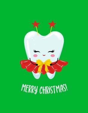 Mutlu Noeller, Kawaii tarzında diş perisi tasarımı. El yapımı Diş Perisi 'nden komik bir alıntı. Okul önleme posterleri, tebrik kartları, afişler, tekstil için iyidir..