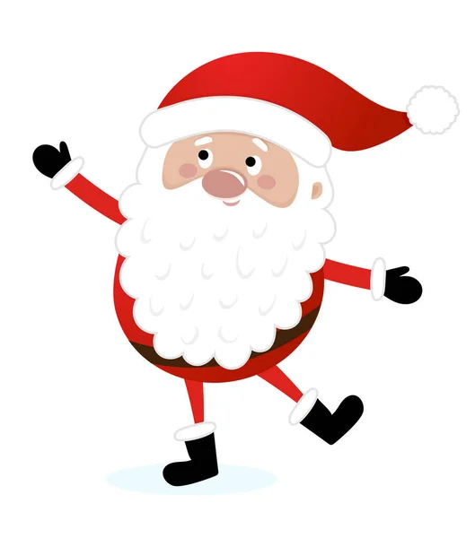 Santa Presenta Qualcosa Illustrazione Stile Cartone Animato Buon Natale Felice — Vettoriale Stock