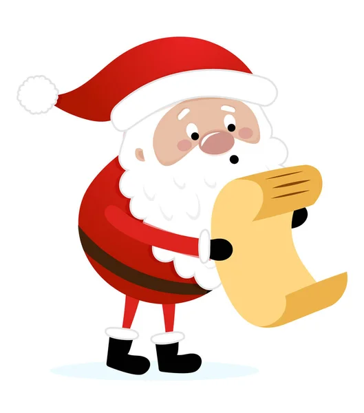 Babbo Natale Controlla Lista Dei Cattivi Illustrazione Stile Cartone Animato — Vettoriale Stock