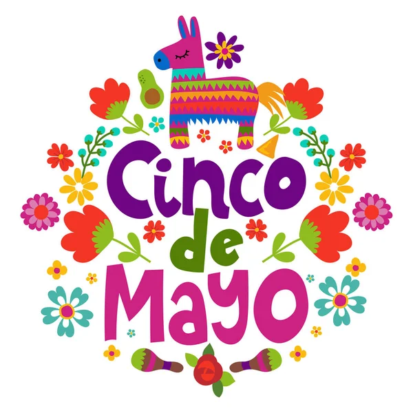 Cinco Mayo Fifth May Mexico Holiday Quote White Background Beautiful — 스톡 벡터
