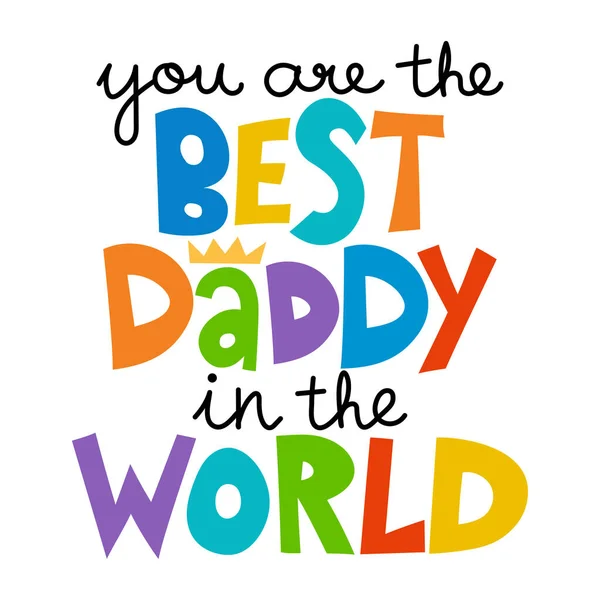 Bist Der Beste Papa Der Welt Schöne Vatertagsgrüßkarte Mit Handschrift — Stockvektor
