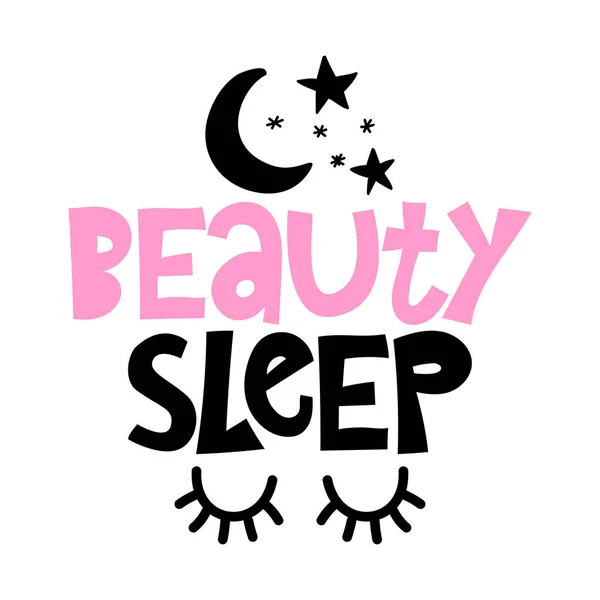 Beauty Sleep Типографический Плакат Ручной Работы Концептуальный Рукописный Текст Ручная — стоковый вектор