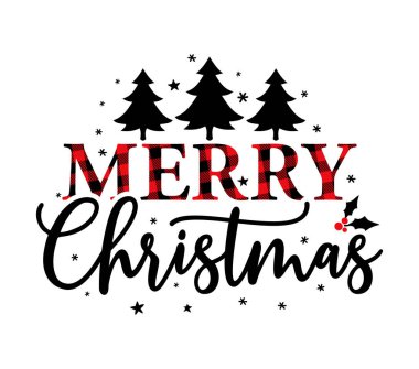 Mutlu Noeller, Mutlu Noeller. Kırmızı ve siyah ekose İskoç bufalo desenli mesaj. Noel ya da diğer hediyeler için tebrik kartı yazıları. Xmas tebrik kartları, davetiyeler.