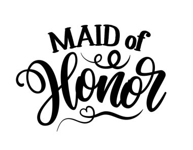 Nedime - tebrik kartı, hediye etiketi, etiket, düğün seti için siyah el yazısı. Damat ve gelin tasarımı. Bekarlığa veda partisi. Elmas yüzüklü En İyi Gelin metni.