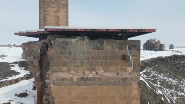 Kota Hantu Kuno Ani Reruntuhan Arsitektur Sejarah Rekaman Drone Musim — Stok Video