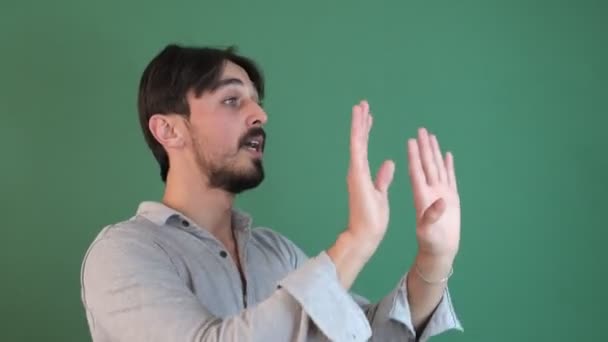 Besoin Aide Homme Mettre Vos Mains Dans Votre Bouche Crier — Video